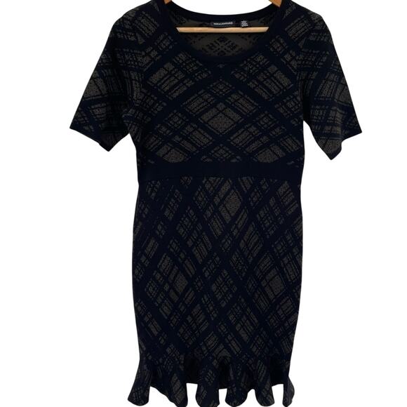 Nina Leonard Dresses & Skirts - Nina Leonard Curvy Ruffle Hem Sweater Dress Small Dark Academia Witchy Dark Y2K